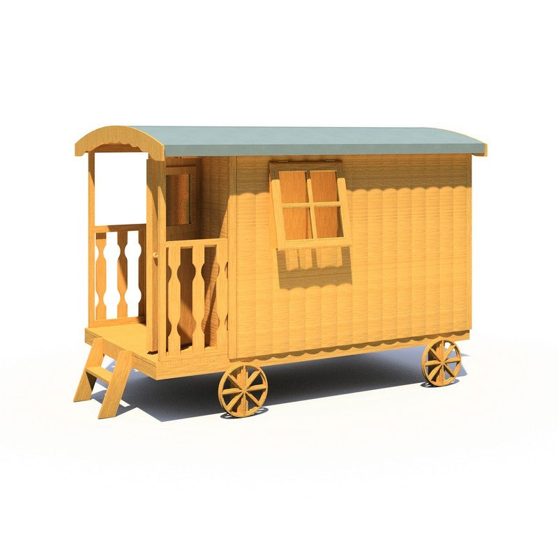 Shire Caboose 7' 6" x 4' 9" Curved Children's Playhouse - Classic Dip Treated Shiplap