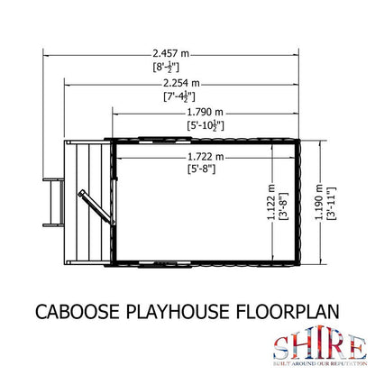 Shire Caboose 7' 6" x 4' 9" Curved Children's Playhouse - Classic Dip Treated Shiplap