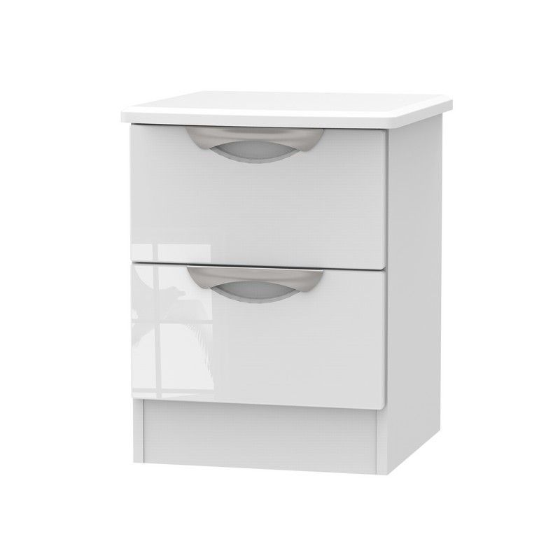 Weybourne Slim Bedside Table White 2 Drawers