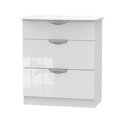 Weybourne Chest of Drawers White 3 Drawers - 88.5cm