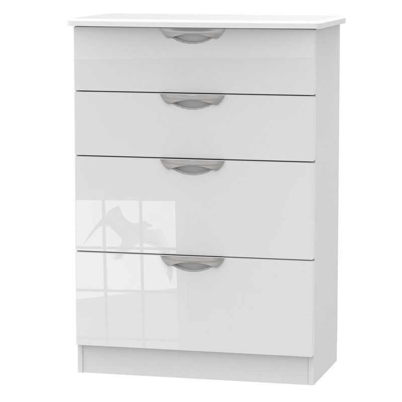 Weybourne Tall Chest of Drawers White 4 Drawers