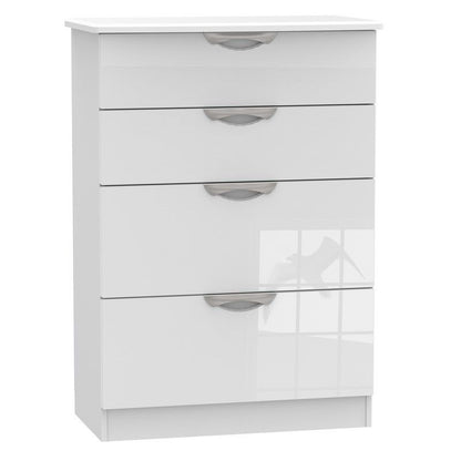 Weybourne Tall Chest of Drawers White 4 Drawers