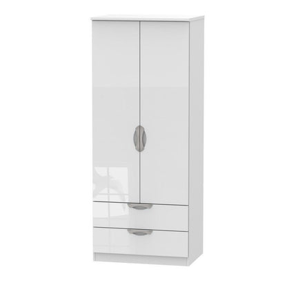 Weybourne Tall Wardrobe White 2 Doors 2 Drawers