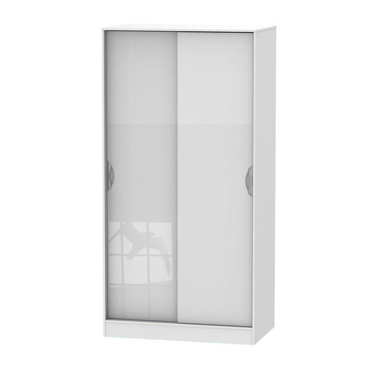 Weybourne Tall Sliding Door Wardrobe White 2 Doors