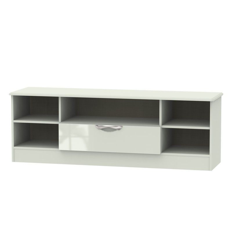 Weybourne TV Unit Large Off-white 5 Shelves 1 Drawer