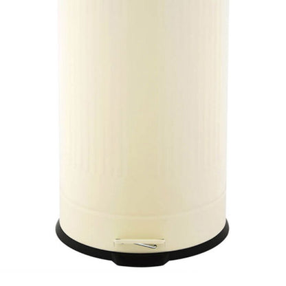 Wensum 30L Retro Steel Waste Rubbish Kitchen Pedal Bin - Cream