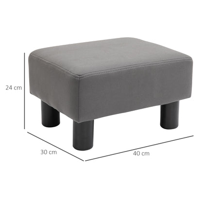 Homcom Footstool Foot Rest Small Seat Foot Rest Chair Grey Home Office with Legs 40 x 30 x 24cm