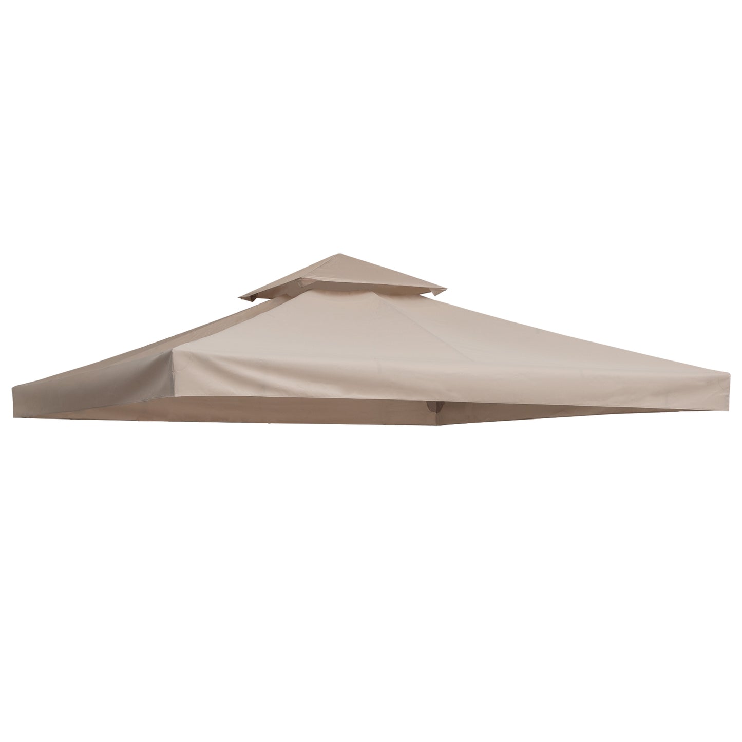 Outsunny 3(m) Gazebo Top Cover Double Tier Canopy Replacement Pavilion Roof Deep Beige