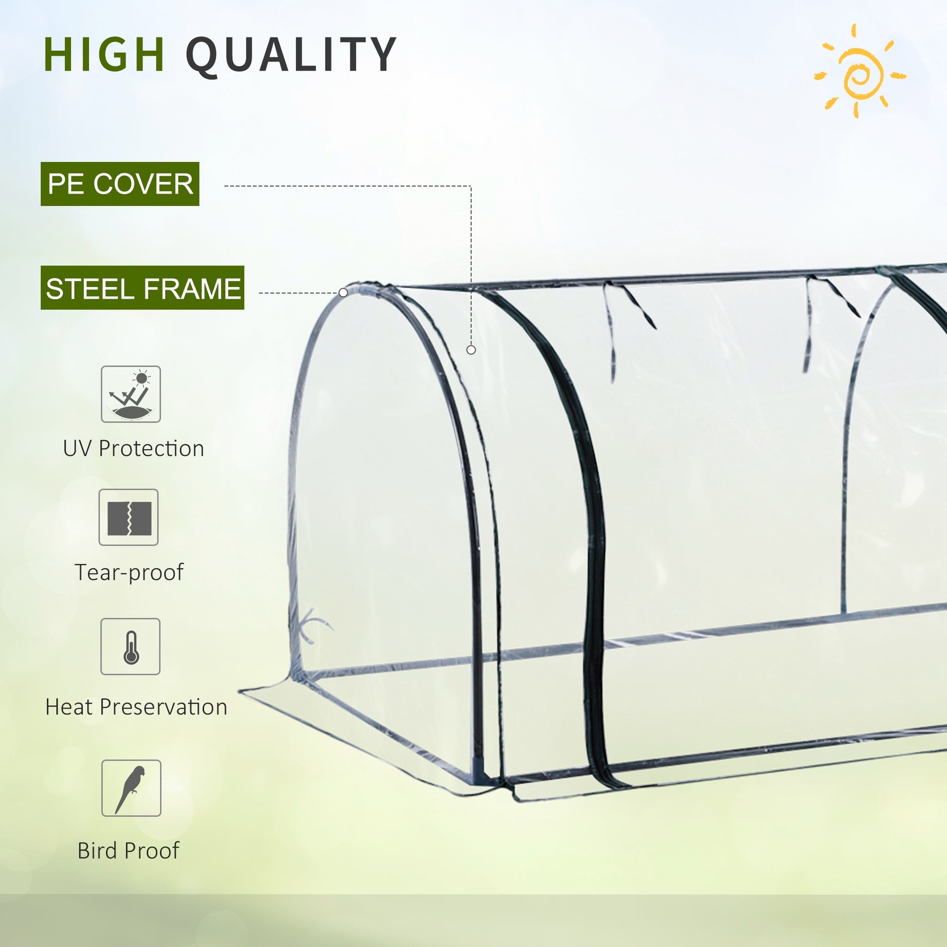 Outsunny Portable Steel Frame Mini Greenhouse