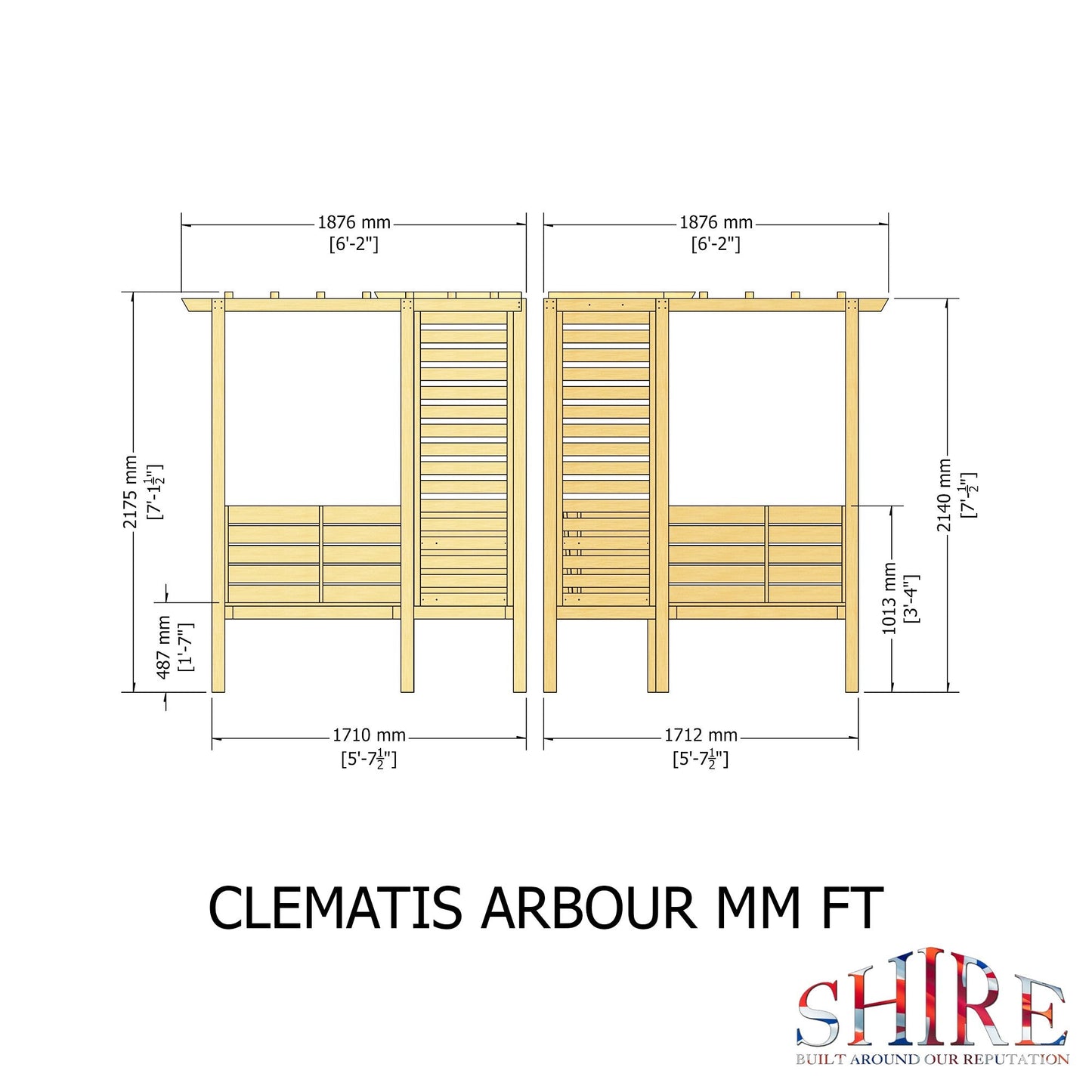 Shire Clematis Pressure Treated Garden Arbour