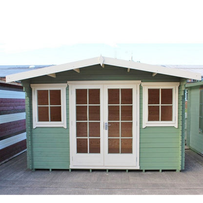 Shire Clipstone 11' 9" x 7' 10" Apex Log Cabin - Premium 28mm Cladding Tongue & Groove