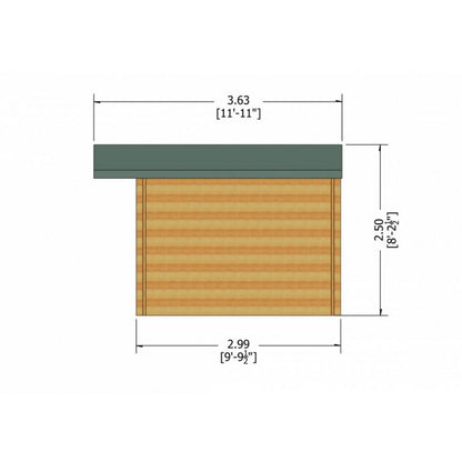 Shire Clipstone 11' 9" x 9' 9" Apex Log Cabin - Premium 28mm Cladding Tongue & Groove