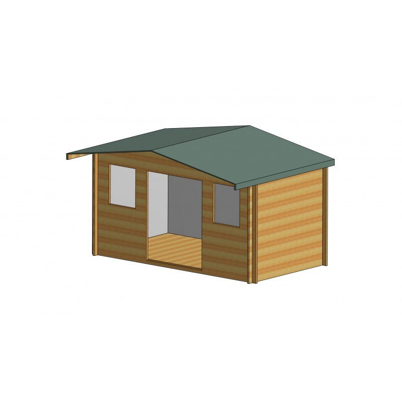 Shire Clipstone 13' 8" x 7' 10" Apex Log Cabin - Premium 34mm Cladding Tongue & Groove