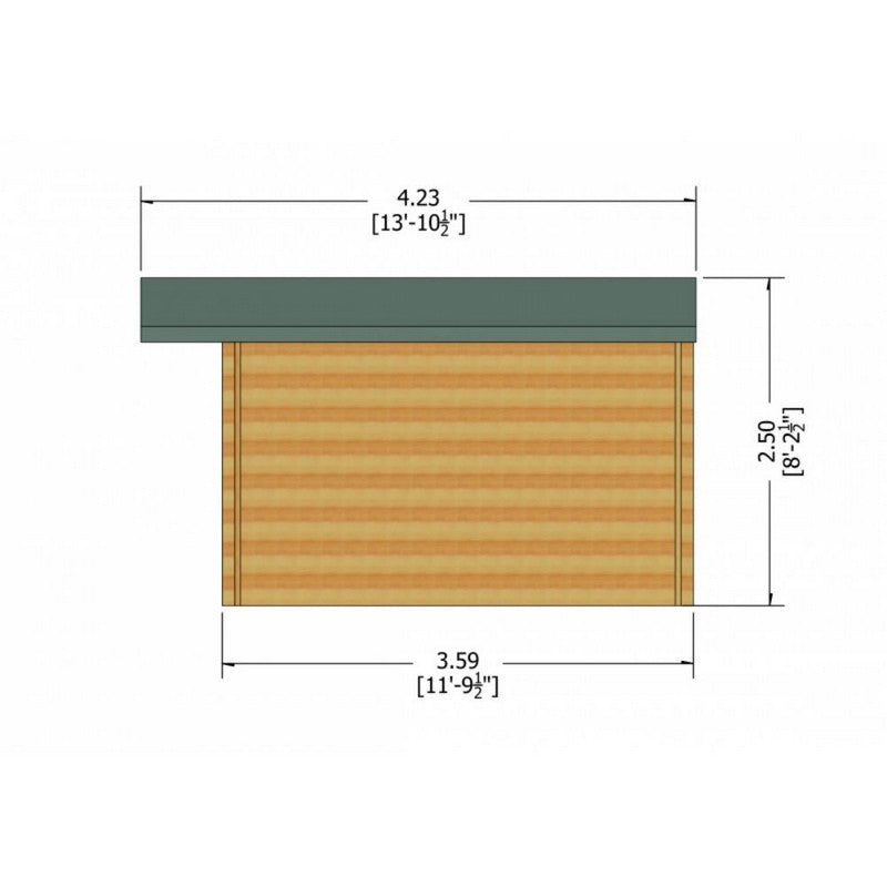 Shire Clipstone 13' 8" x 11' 9" Apex Log Cabin - Premium 28mm Cladding Tongue & Groove