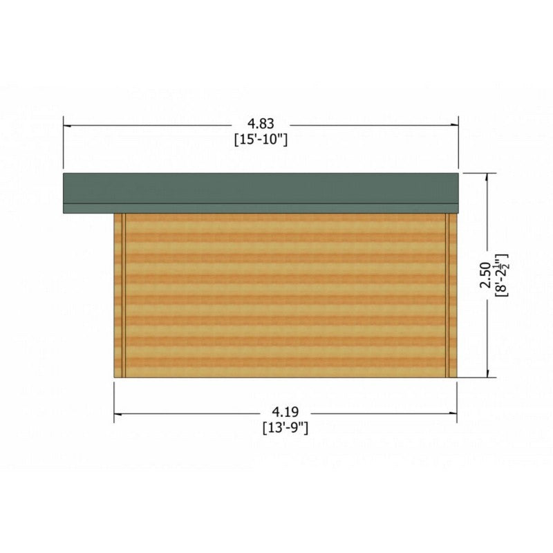 Shire Clipstone 13' 8" x 13' 8" Apex Log Cabin - Premium 28mm Cladding Tongue & Groove