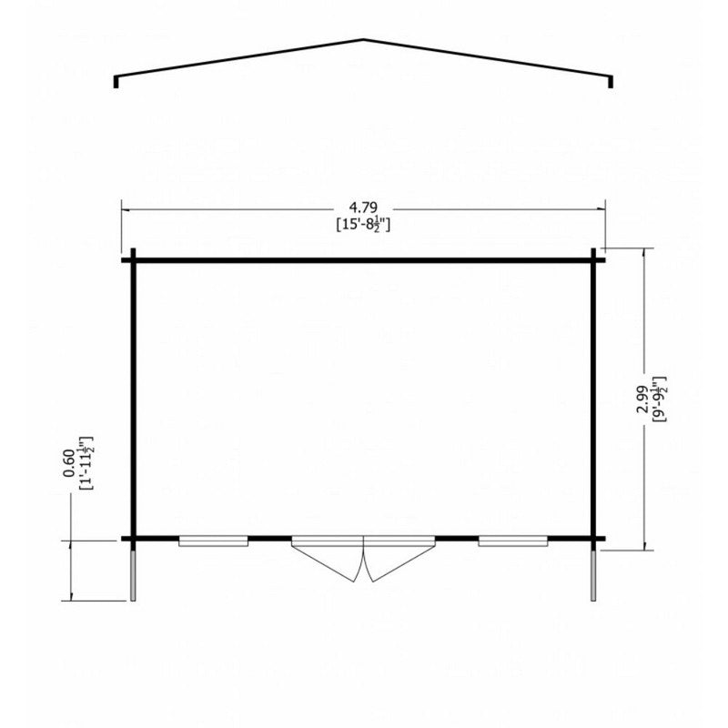 Shire Clipstone 15' 8" x 9' 9" Apex Log Cabin - Premium 28mm Cladding Tongue & Groove with Assembly