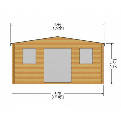 Shire Clipstone 15' 8" x 9' 9" Apex Log Cabin - Premium 28mm Cladding Tongue & Groove with Assembly