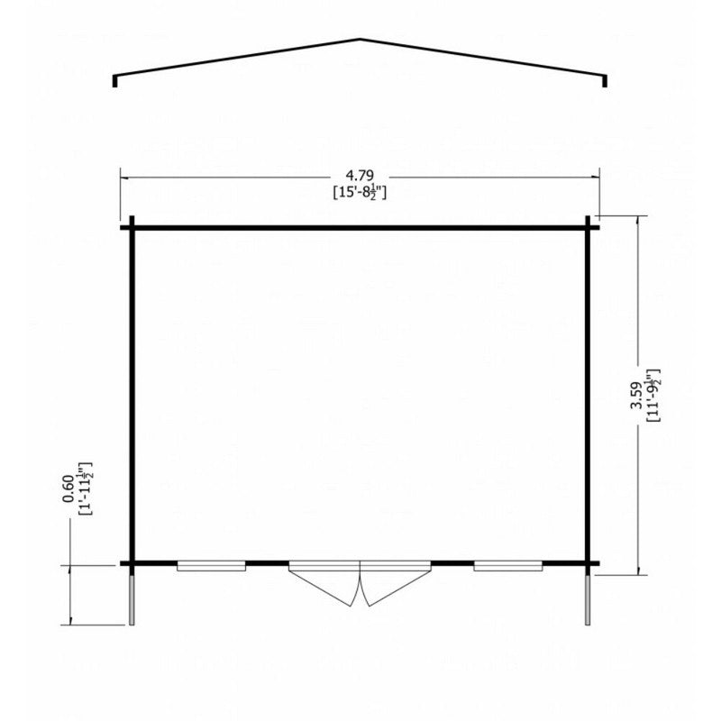 Shire Clipstone 15' 8" x 11' 9" Apex Log Cabin - Premium 28mm Cladding Tongue & Groove with Assembly