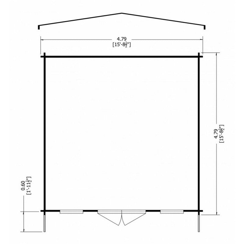 Shire Clipstone 15' 8" x 15' 8" Apex Log Cabin - Premium 28mm Cladding Tongue & Groove with Assembly