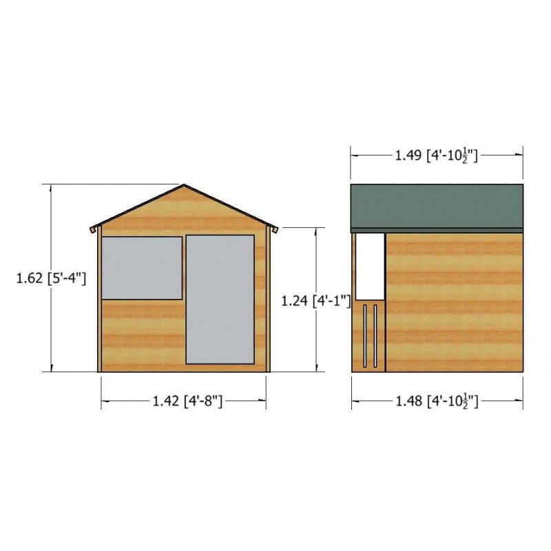 Shire Club 4' 7" x 4' 10" Apex Children's Playhouse - Premium Dip Treated Shiplap