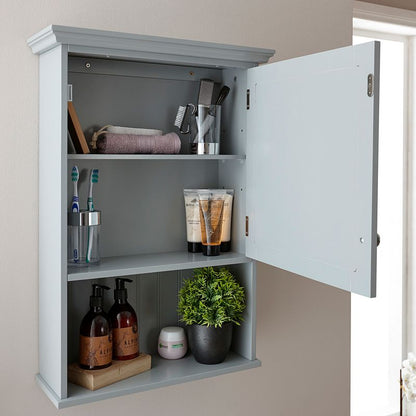 Colonial Bathroom Cabinet Grey 1 Door 3 Shelves