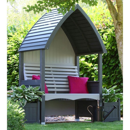 AFK Premium Cottage Arbour Charcoal & Stone 2 Seat