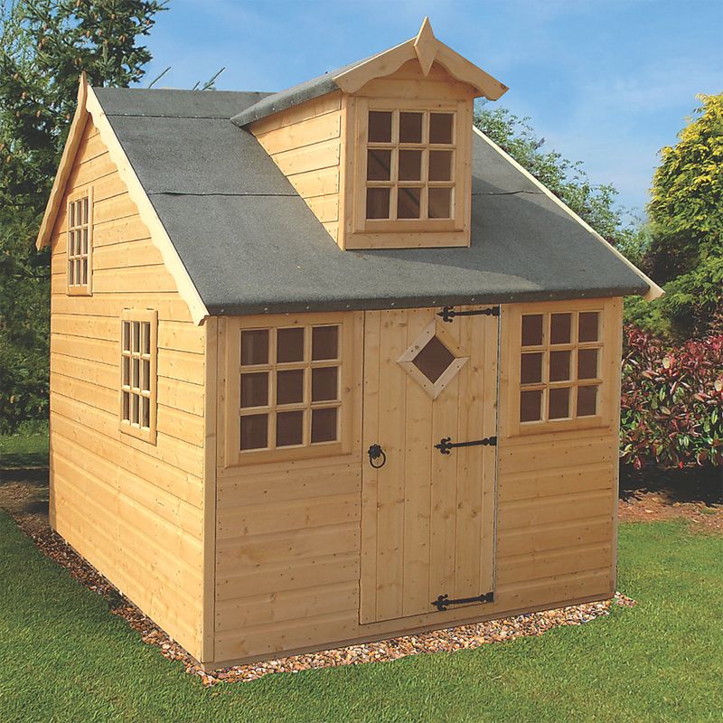 Shire Enchanted 5' 10" x 7' 10" Dormer Children's Playhouse - Premium Dip Treated Shiplap