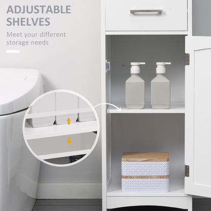 kleankin Tall Bathroom Storage Cabinet with 3 Tier Shelf