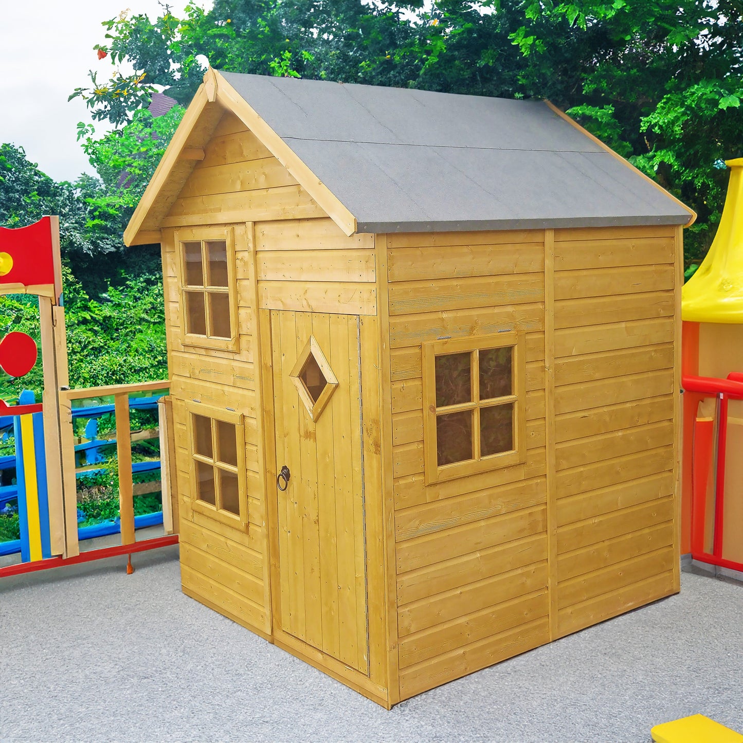 Shire Croft 5' 2" x 6' 5" Apex Children's Playhouse - Premium Dip Treated Shiplap