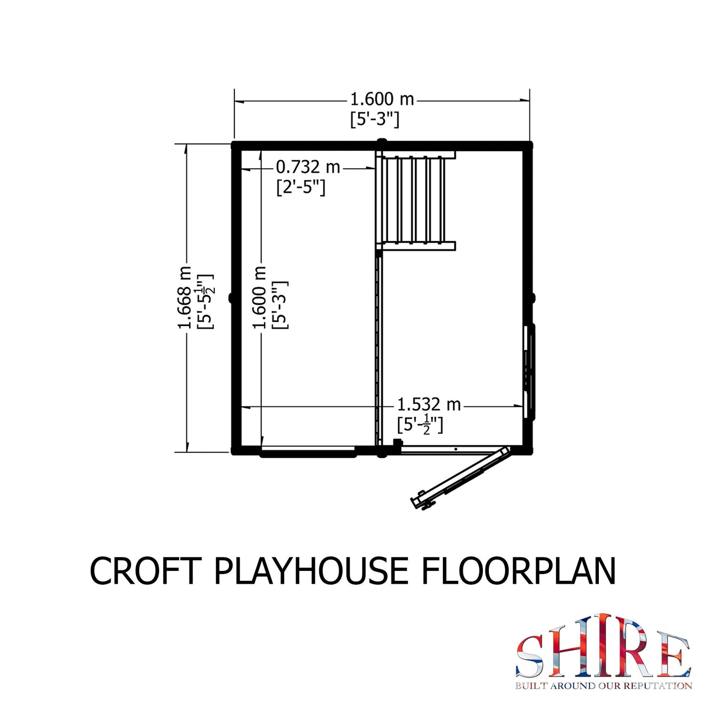 Shire Croft 5' 2" x 6' 5" Apex Children's Playhouse - Premium Dip Treated Shiplap