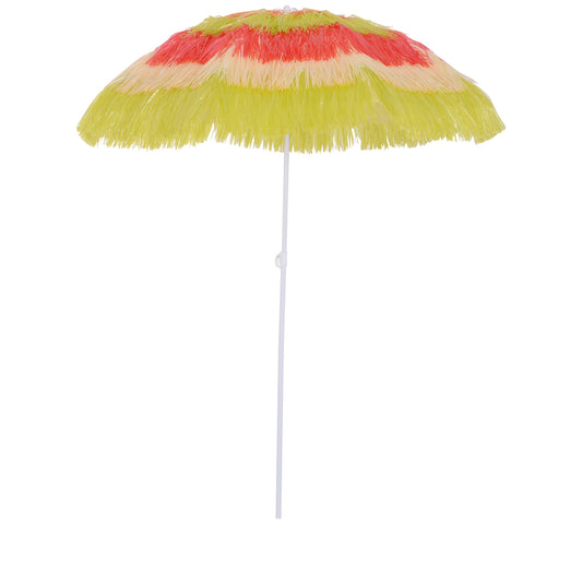 Outsunny Patio Garden Hawaii Beach Sun Umbrella Sunshade Hawaiian Folding Tilting Crank Parasol (Multicolor)