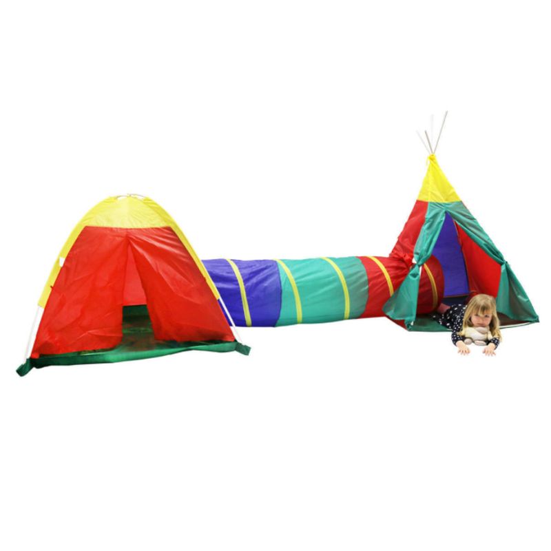 3 In 1 Adventure Indoor Outdoor Tepee Play Tent Set