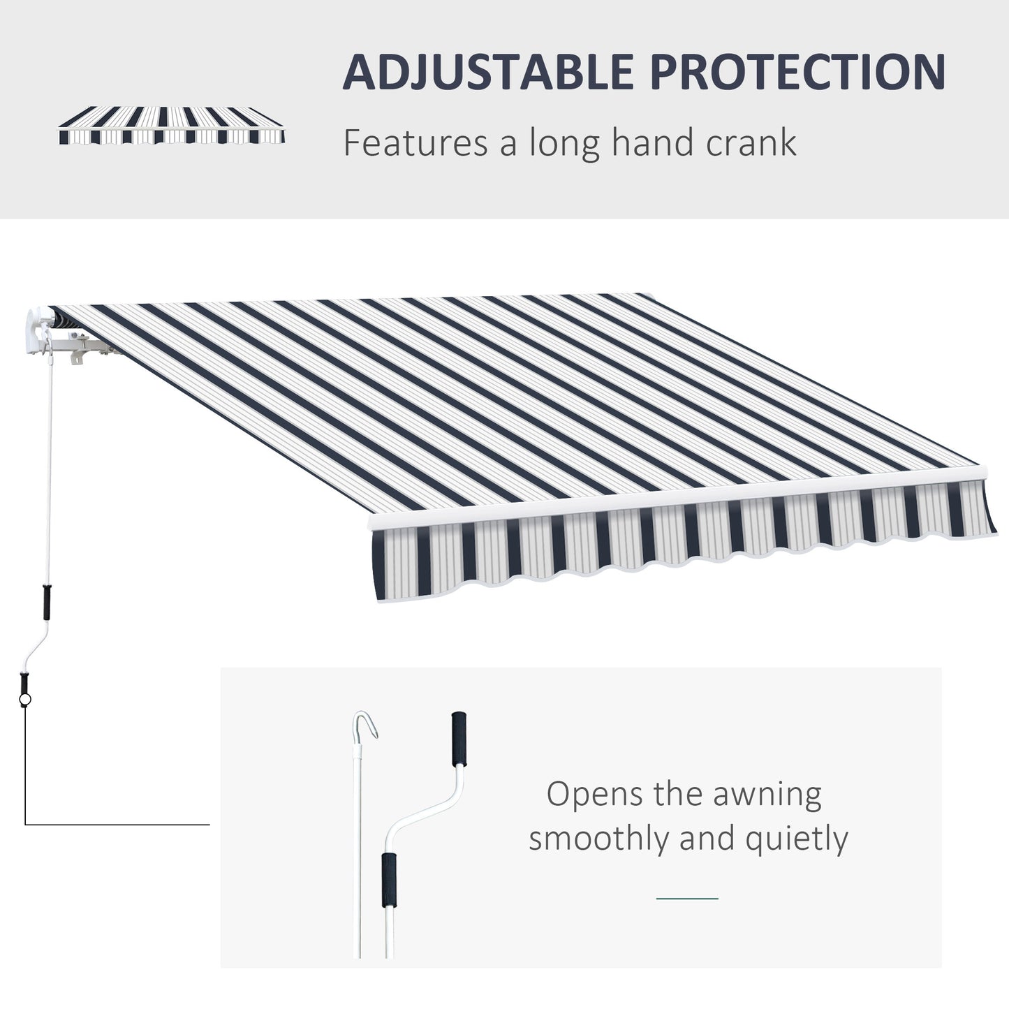 Outsunny Manual Retractable Awning