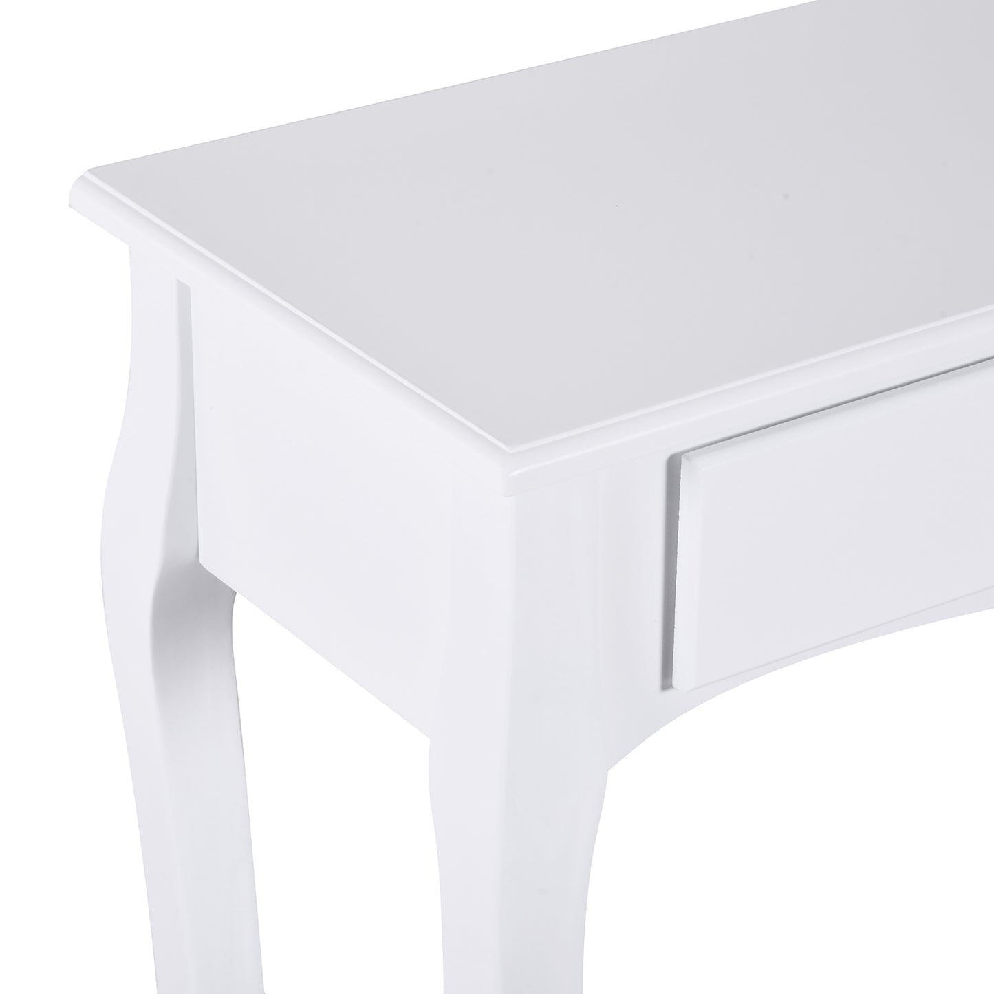 Homcom Console Table Modern Sofa Side Desk with Storage Shelves Drawers for Living Room Entryway Bedroom Ivory White