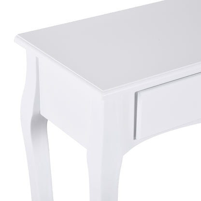 Homcom Console Table Modern Sofa Side Desk with Storage Shelves Drawers for Living Room Entryway Bedroom Ivory White