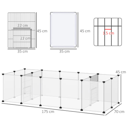 18 Panel Small Animal Playpen White by Pawhut