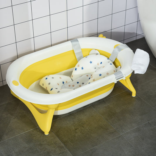 Homcom Foldable Portable Baby Bath Tub w/ Temperature-Induced Water Plug for 0-3 years