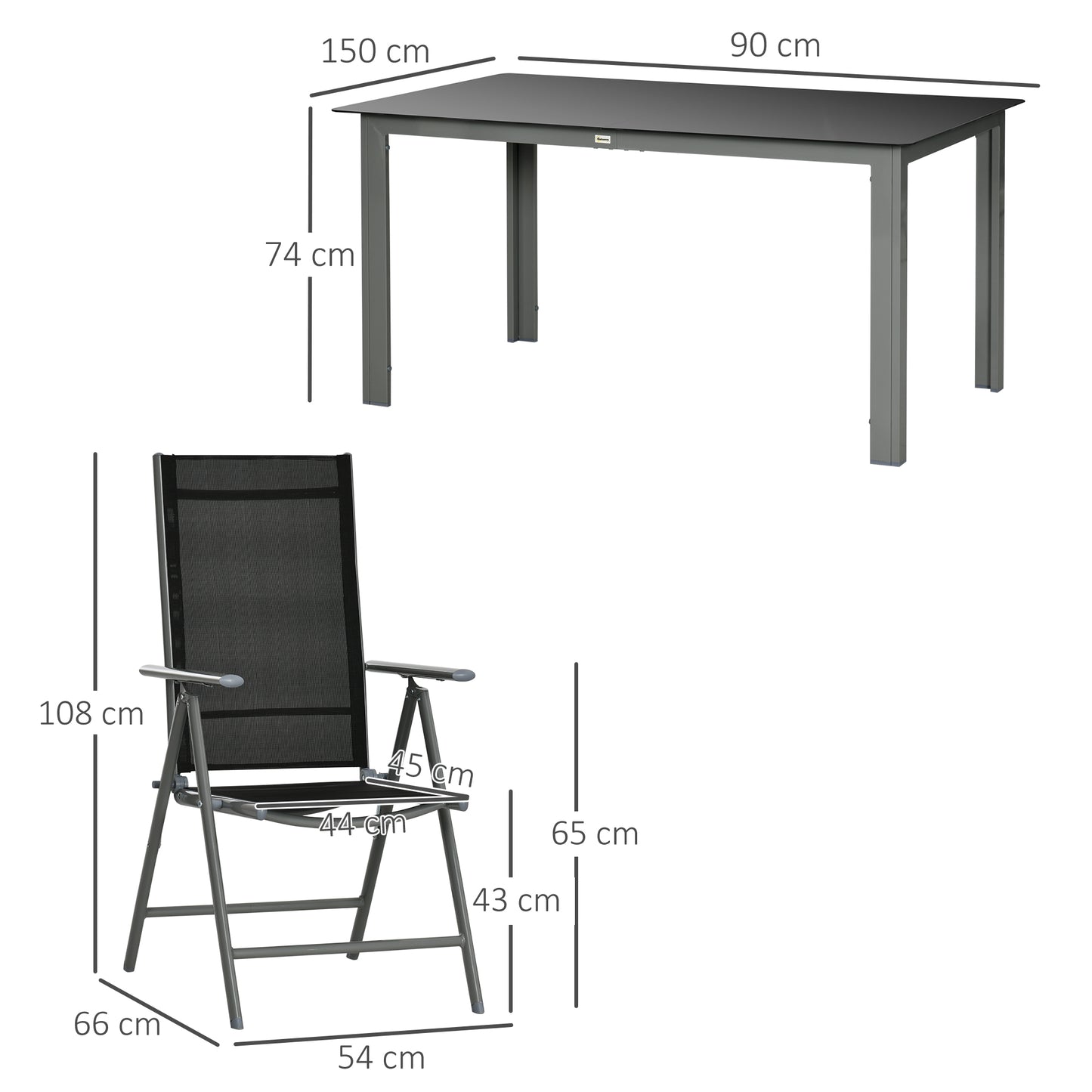 Outsunny 7 Piece Garden Dining Set