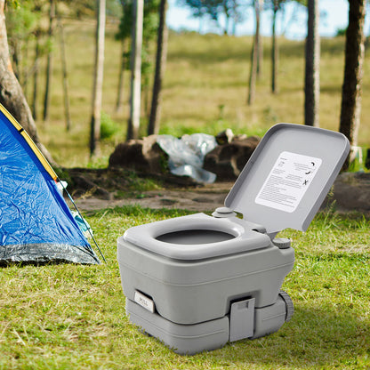 Homcom Portable Travel Toilet 10L Grey