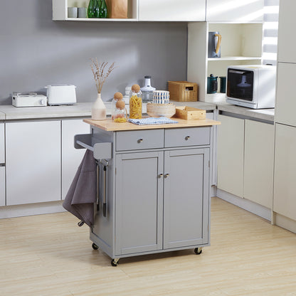 Homcom Rolling Kitchen Island on Wheels