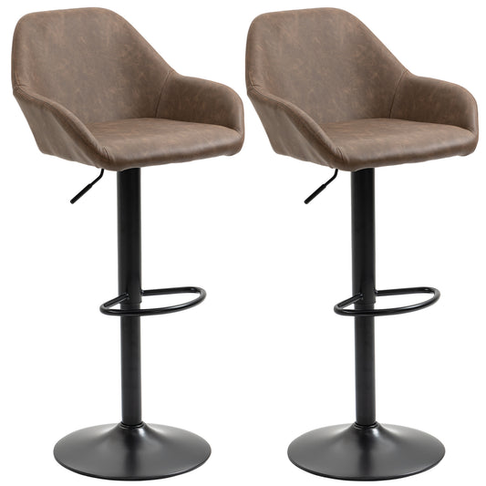 Homcom Adjustable Bar Stools Set of 2