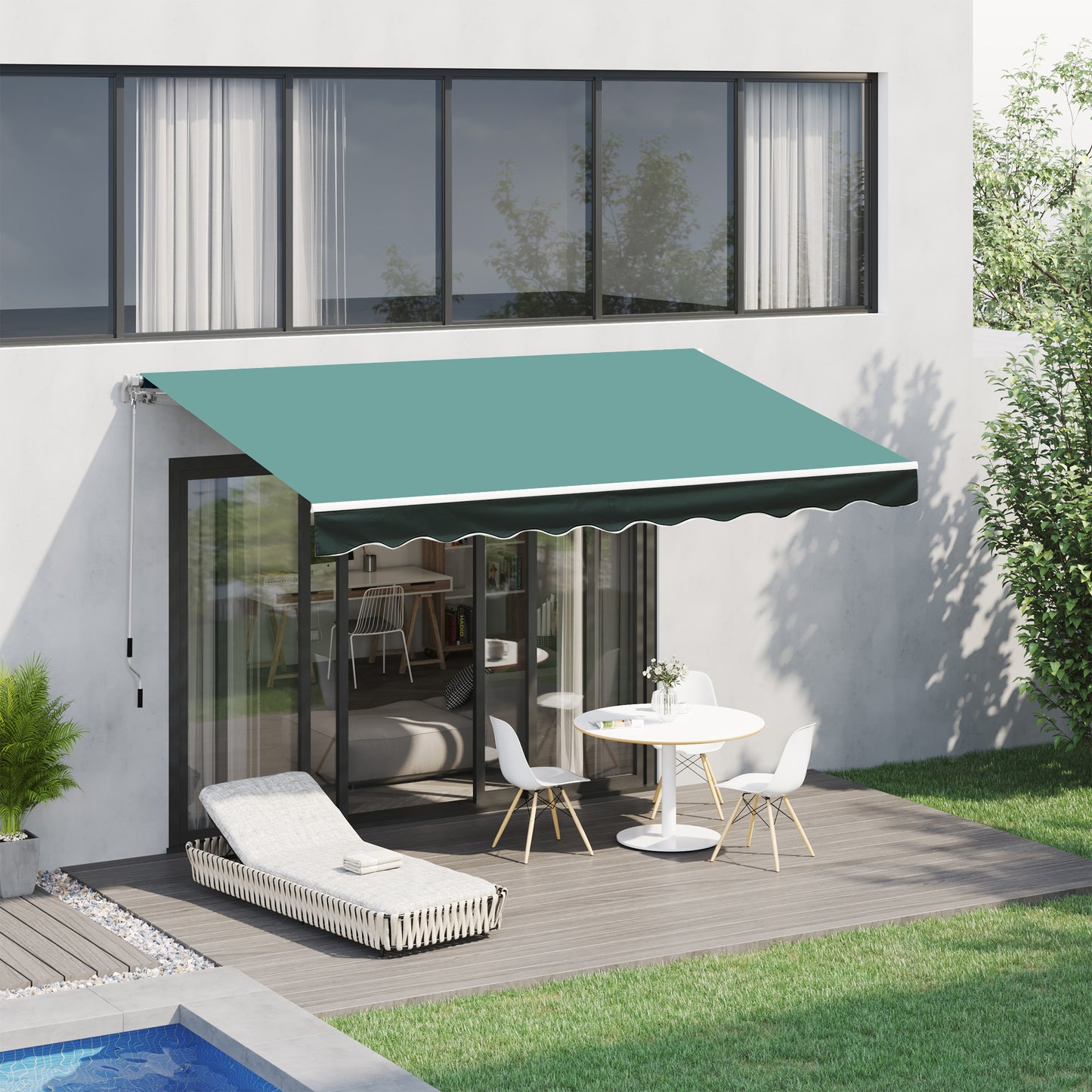 Outsunny Manual Retractable Awning