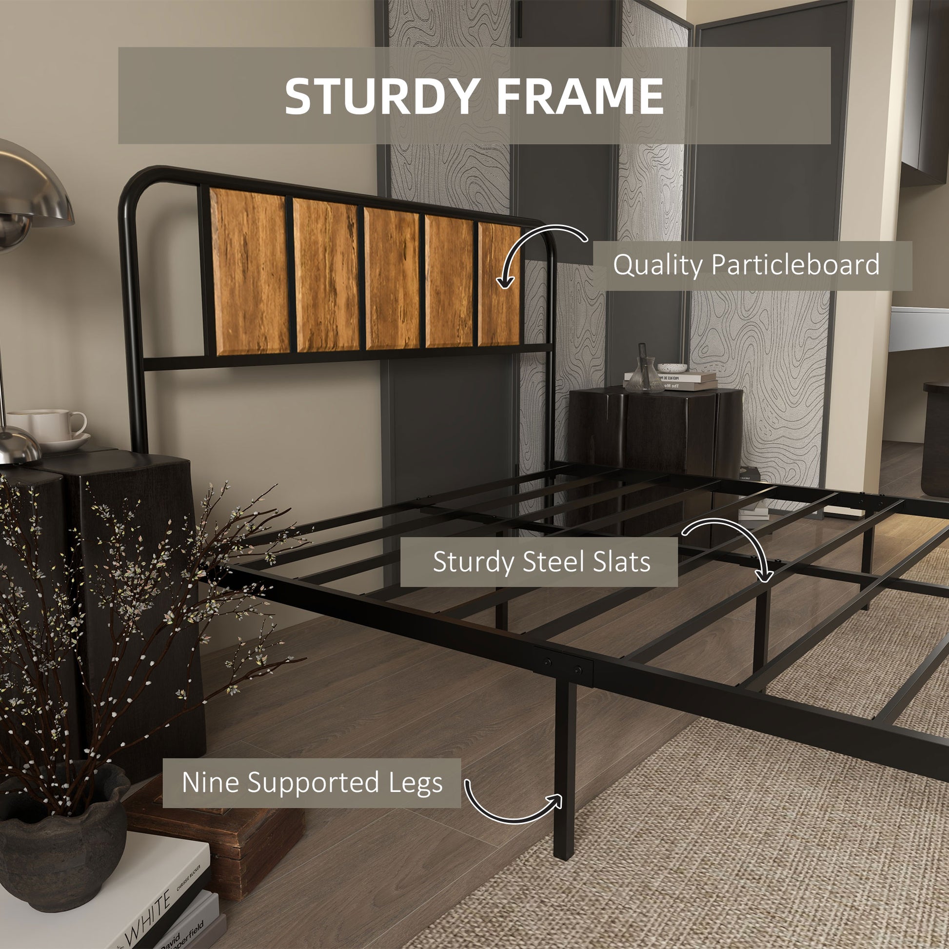 Homcom 31cm King Size Bed Frame