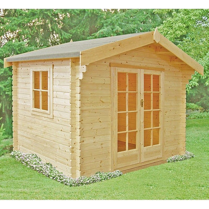 Shire Dalby 7' 10" x 7' 10" Apex Log Cabin - Premium 44mm Cladding Tongue & Groove