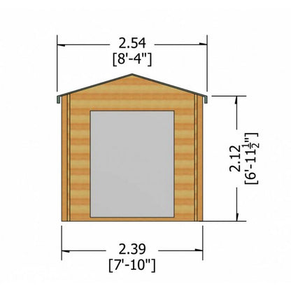 Shire Dalby 7' 10" x 7' 10" Apex Log Cabin - Premium 34mm Cladding Tongue & Groove