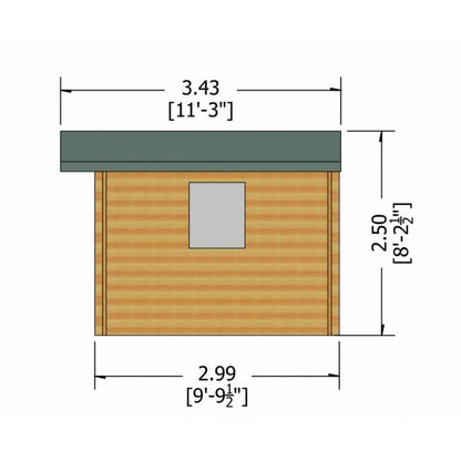 Shire Dalby 7' 10" x 9' 9" Apex Log Cabin - Premium 34mm Cladding Tongue & Groove