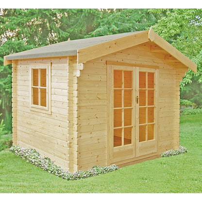 Shire Dalby 9' 9" x 7' 10" Apex Log Cabin - Premium 28mm Cladding Tongue & Groove