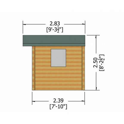 Shire Dalby 9' 9" x 7' 10" Apex Log Cabin - Premium 70mm Cladding Tongue & Groove