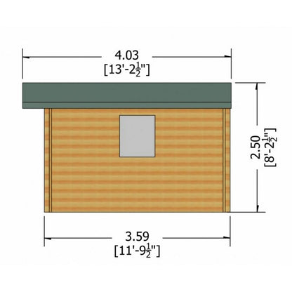 Shire Dalby 9' 9" x 11' 9" Apex Log Cabin - Premium 28mm Cladding Tongue & Groove