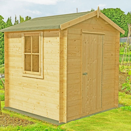 Shire Danbury 9' 3" x 8' 11" Apex Log Cabin - Premium 19mm Cladding Log Clad